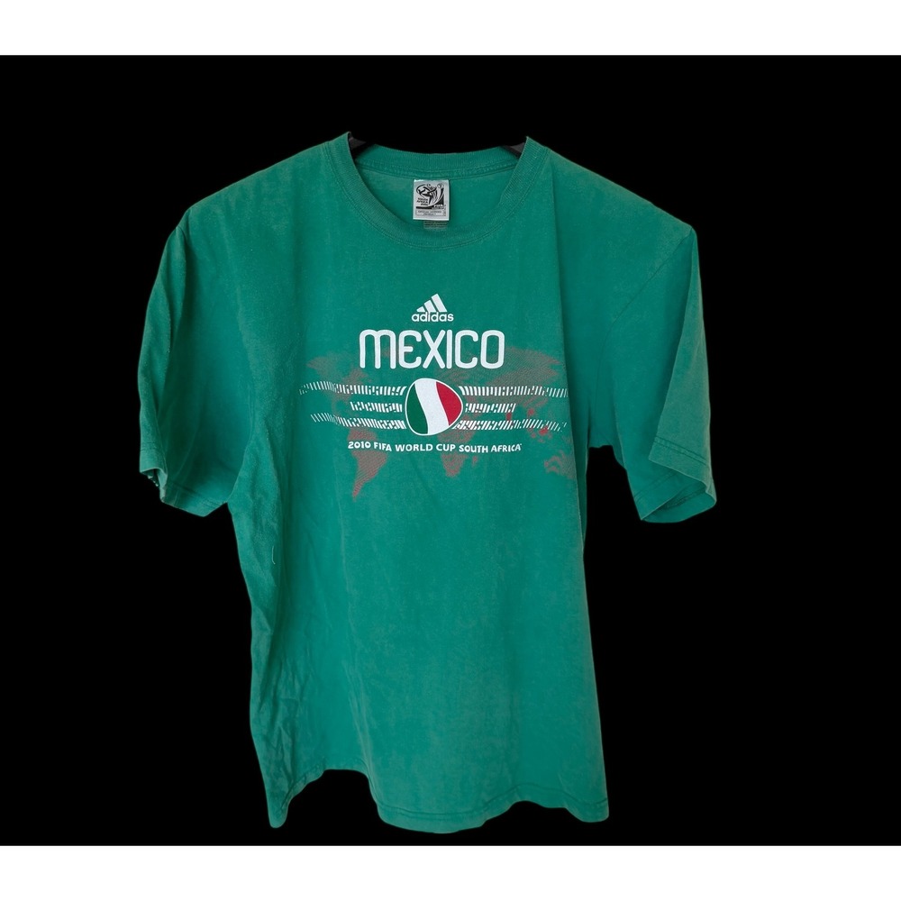 Adidas Mexico 2010 FIFA World Cup South Africa Green Graphic T-Shirt Mens‎ L